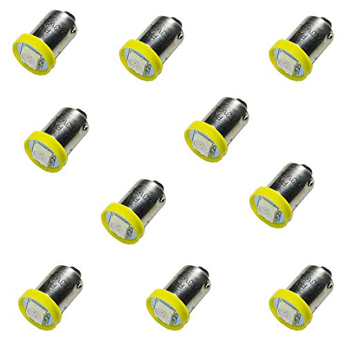 PA LED 10PCS #1893#44#47#756#1847 BA9S 1SMD LED Bayonet Pinball Machine Light Bulb Yellow(Amber)-6.3V