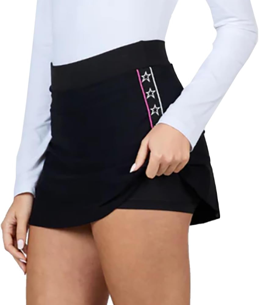 SOFIBELLA Pinkology Black 14 Inch Womens Tennis Skirt