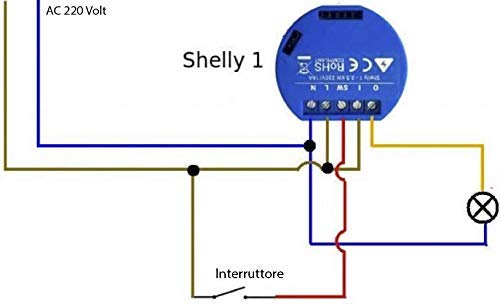 Shelly 1 wifi domotica compatibile Google Home ed Alexa 4 pezzi