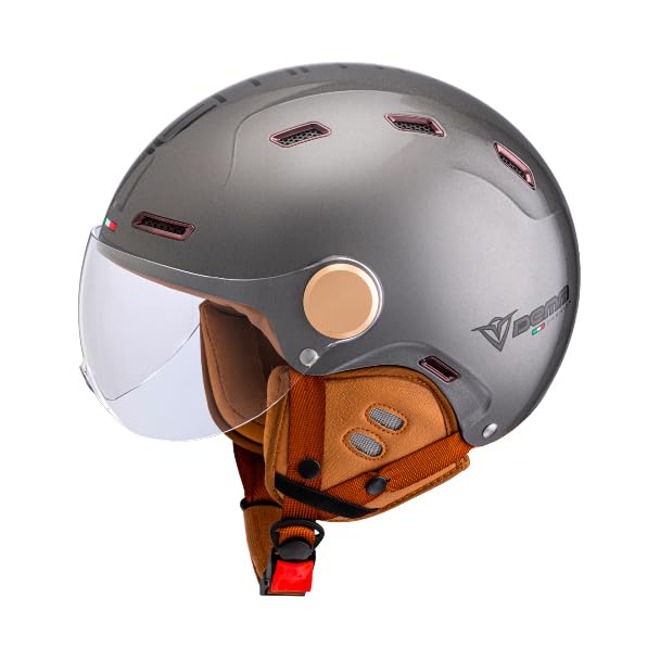 DEMM Speed Pedelec Helm - Elektrisches Fahrrad Mofa Roller Moped Ebike Helm - Jethelm mit Visier - Kostenlose Helmtasche