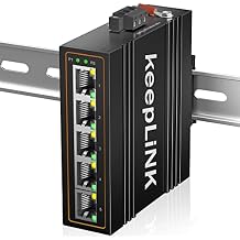 5-Port Industrial Ethernet Switch, Unmanaged 10/100Mbps DIN-Rail Network Switch, IP40, Operating Temperature Range of -30C 75C -22F 167F