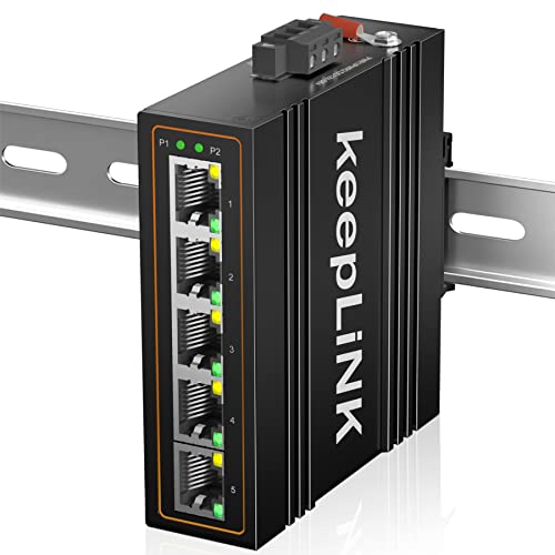 Commutateur Ethernet Industriel 5 Ports Rail DIN 10/100Mbps IP40 robustesse de -30°C à 75°C
