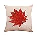 Egurs Funda de cojín, Estilo nórdico de Simplicidad Maple Leaf Cuadrado Throw Pillow Case Algodón de Lino Protectores de Cojines 3#
