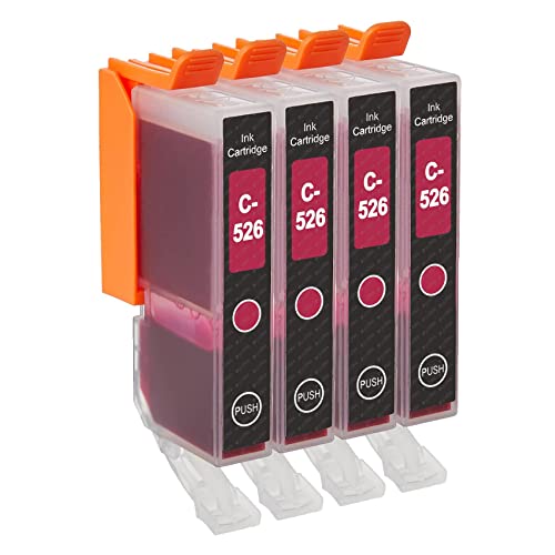 4 Go Inks Cartouches d'encre Magenta pour remplacer CLI-526M Compatible/Non-OEM pour PIXMA Imprimantes Cover