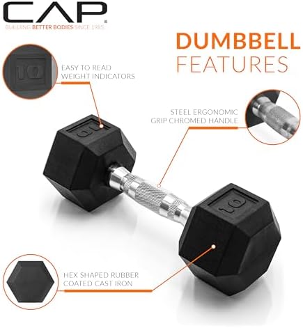 CAP Barbell Coated Dumbbell Weight | Multiple Options Pairs & Sets - View 5
