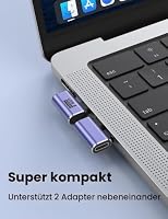 MOGOOD 90 Grad USB C Adapter 100W (2 Pack), 40 Gbit/s Typ C Male zu Typ C Female Adapter, Kompatibilität mit Thunderbolt4, Laptop, Steam Deck, Switch, Galaxy S25, MacBook, Smart Tablet. – Ansicht 2