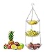 1 x Corbeille à Fruits Suspendue, Paniers à Fruits Suspendus à 3 Niveaux, Panier Suspendu 3 Étages, Corbeille à Fruits Suspendue En Métal, Panier Suspendu à Fruits Pour Fruits, Légumes, Pains
