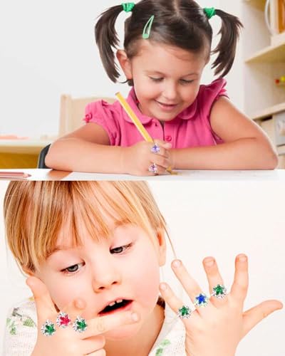 JUKOTA 20 Stück Kinder Ringe,Mädchen Ringe,Kinderringe Prinzessin Set, Ringe für Kinder,Kinder Ringe für Mädchen, Ring Kinder Mädchen, Zufälliger Stil Perfekt für Kinder Geburtstag Party Favors