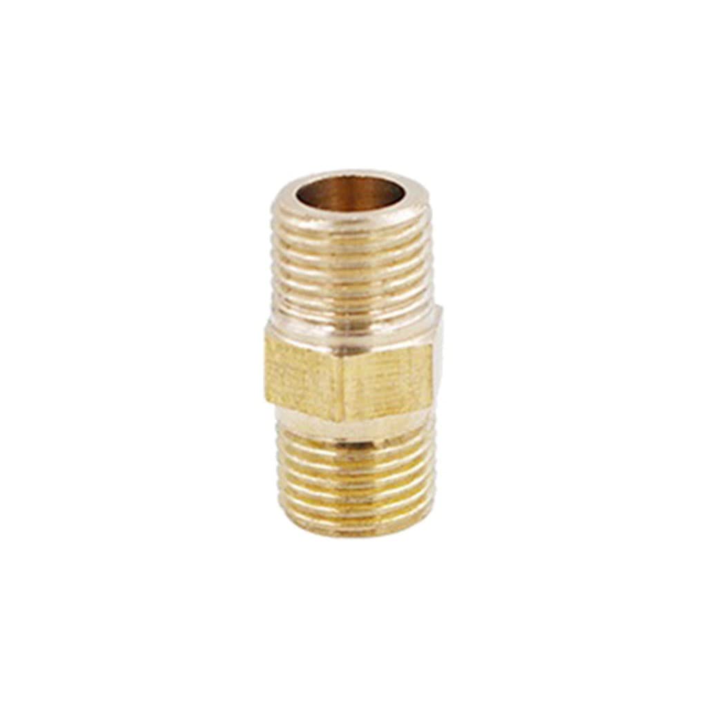 Brass Pipe Hex Nipple Fitting, 304 Stainless Steel BSP Male to Male Thread Quick Coupler Adapter - 1pc(DN6)