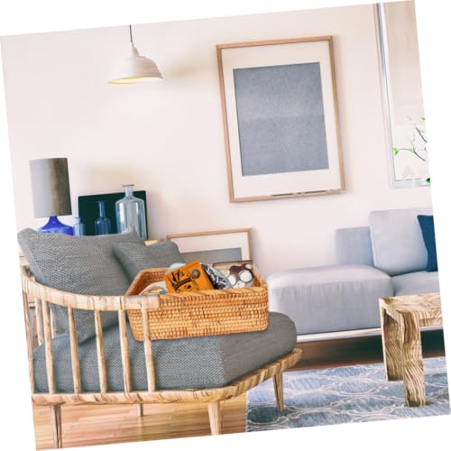 Panier de rangement rotin naturel portable carré pour maison - 6