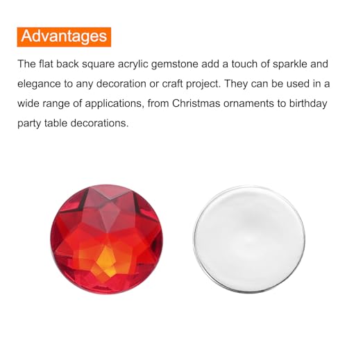 Image of MECCANIXITY Flat Back Round Acrylic Rhinestones,14mm Red Flatback Crystal Rhinestones for Crafts Clothes Shoes DIY Decoration Gifts 50Pcs