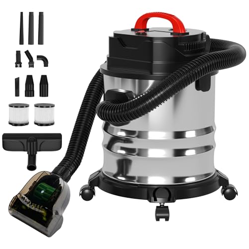 Viprh 5 Gallon Stainless Steel Wet/Dry Vacuum Cleaner, 1800W Powerful Shop Vacuum, 18L Capacity Includes Multiple Nozzles & Accessories for Home, Garage, Car, Workshop, Pet Hair by Viprh - Used condition - US$57.94