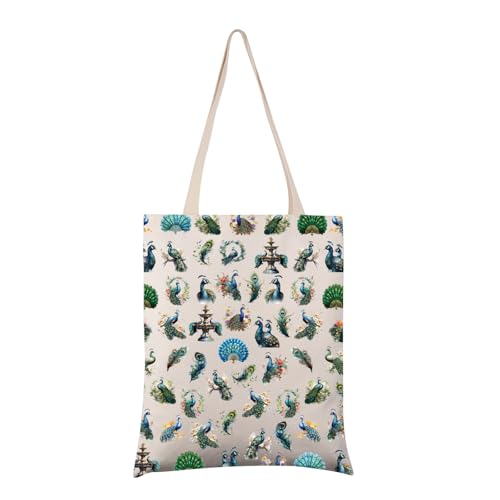Zuo Bao Bolsa de la compra para amantes del pavo real, regalo de fiesta de pavo real, bolsa de mano para fanáticos del pavo real, Pavo real, CM