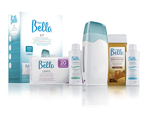 Kit Depilação Roll-on Depil Bella + 5 Cera Depil Bella Refil Roll-On Mel 100g
