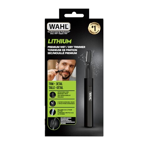 Wahl - Wahl® Canada Premium Lithium Ear, Nose & Brow Trimmer, Power and Precision to tackle all your grooming needs, Wet/Dry Black Pen Trimmer, for fast and easy facial grooming, Men Grooming - Model 5536