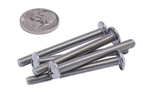 #10-32 X 2" Stainless Phillips Truss Head Machine Screw, (25 pc), Fine Thread, 18-8 (304) Stainless Steel, by Bolt Dropper