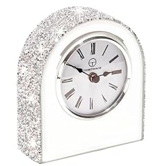 Mirror Glass Desk Table Clock with Diamond Inlay, 5 . 1 inches in Height, Morning Call for Desk photo Mirror Glass Desk Table Clock with Diamond Inlay, 5 . 1 inches in Height, Morning Call for Desk