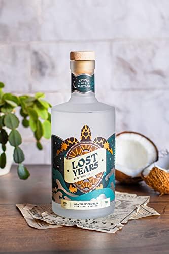 Silver Spiced Rum with Toasted Coconut 70cl by Lost Years (37.5% ABV) | Premium White Rum with Coconut & Natural Spices | Ideal Rum Gifts for Men & Women | Rum Devoted to Saving Endangered Sea Turtles