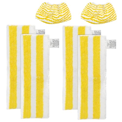 6 Stück Ersatz Mikrofaser Tuchset – Kompatibel für Kärcher Dampfreiniger EasyFix Wischmopp Ersatzbezug Set SC 2, SC 3, SC 4, SC 5 Dampfreiniger Bodendüse Mikrofaser Mop Zubehör für Alle Bodenarten