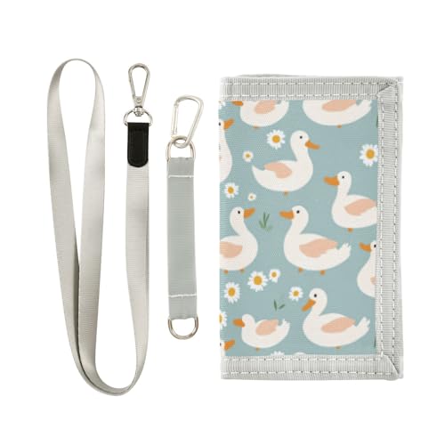 Wusikd Ducks Cloud Kids Wallet for Boys Girls Daisy Toddler Trifold Wallet Novelty Wallet for Teens Women Men