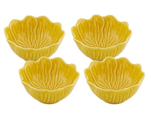 Bordallo Pinheiro Flora Small Bowl Yellow, Set of 4