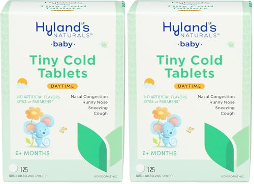 Image of Hyland's Baby Tiny Cold Tablets, Natural Relief of Runny Nose, Congestion, and Occasional Sleeplessness Due to Colds, 125 Quick-Dissolving Tablets (Pack of 2)