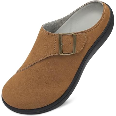 LeIsfIt Womens Wide Clogs Adjustable Slip on Mules & Clogs Diabetic Clog Slippers Wide Width Potato Shoes for Swollen Edema Feet Brown Size 8 Cover