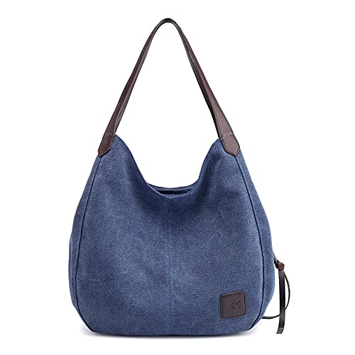 Sac à main en toile femme bleu foncé simple pour retrouver le plaisir d'un sac léger