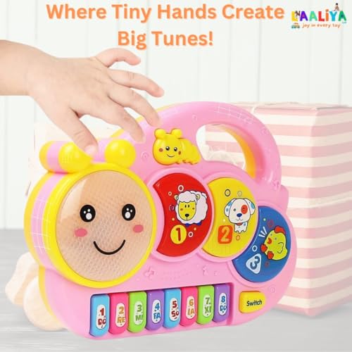 Image of Toddler Musical Keyboard Piano Toy - Drum Sounds, Fun Melodies, Animal Buttons & Light-Up Keys | Early Learning Music Toy for Boys & Girls Ages 2 to 5+