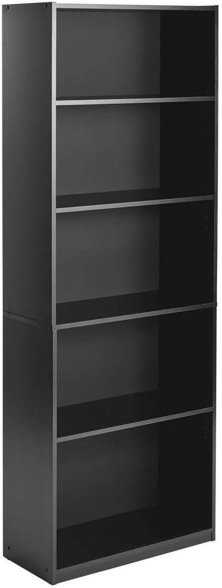 Mainstay` 71" 5-Shelf Standard Bookcase (Black)