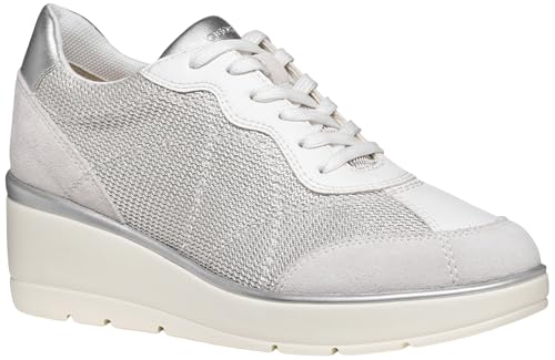 Geox Femme Ilde basket basse noire en cuir pour marche urbaine