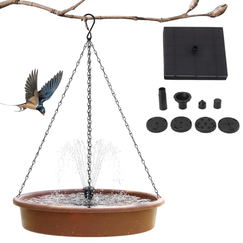 Bain d'oiseaux de 12 pouces suspendu pour alimenter une fontaine solaire de jardin