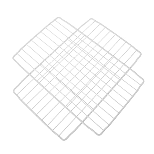 HOMSFOU Lot De 2 Grilles Métalliques Blanches Pour Congélateur 28×17 Cm Séparateurs De Réfrigérateur Robustes Et Étagères Grillagées Pour Rangement Interne Et Organisation D'appareils Électroménagers