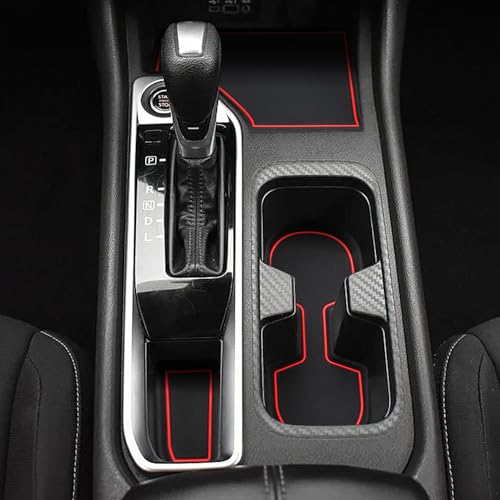 Auovo Center Console Mats for Nissan Sentra Accessories 2020-2024 Vehicle Cup Holder Inserts Center Console Liner Door Pocket Liner Mat Pad Premium Custom Interior(13pcs, Red)