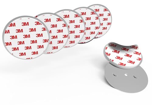 5 x Soporte Detector de Humos - Almohadillas magnéticas Autoadhesivas - Almohadillas Adhesivas 3M con fijación magnética - Imanes Fuertes - Soporte para detectores de Incendios, detectores de Gas