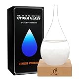 Storm Glass Weather Predictor, Teardrop-Shaped Weather Globe Home/Office Desktop Decoration, Christmas Decor Snow Globe Weather Forecast Station, Unique Christmas Gifts