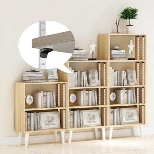 Image of Shelf Clips, Hosrnovo Adjustable Shelf Brackets for 255 Standard Pilaster, Heavy Duty Metal Shelving Brackets Clips for Kitchen Cabinet Bookcase (Black) (28)