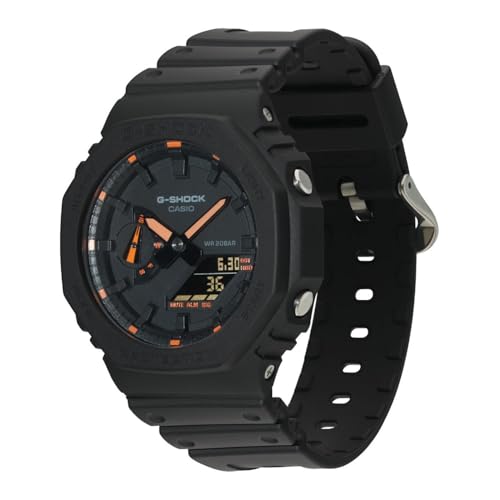 Image of Casio GA-2100-1A4ER G-Shock Neon Accent Quartz Watch for Men, Black /Orange