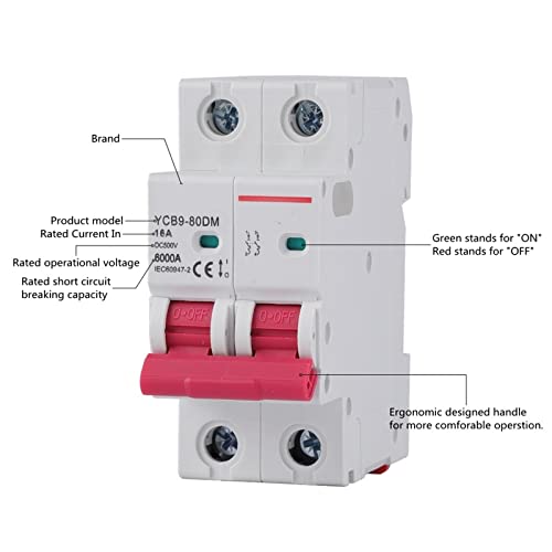 Disjoncteur YCB9-80DM 2P 500V DC MCB 25A pour protection circuit continu