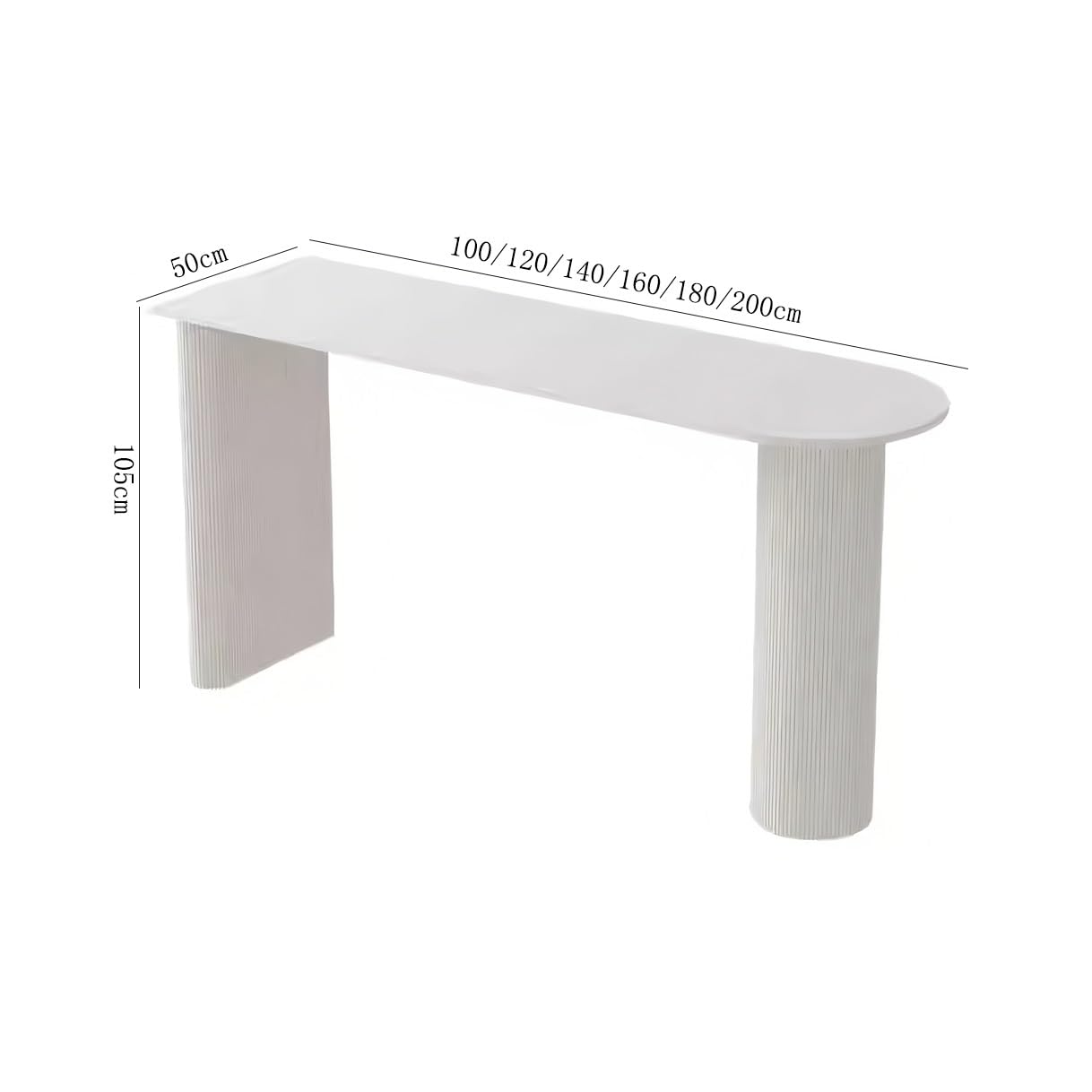 Table de Bar Table de Bar Luxe en Pierre Blanche et légère, idéale for Le Salon, la Cuisine ou Salle à Manger(120 * 50 * 105cm)