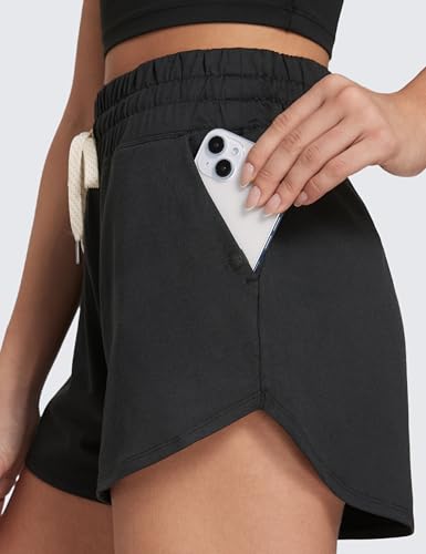 CRZ YOGA Cloud Jersey Sweat Shorts Women 3” High Waisted Dolphin for Casual Athletic Lounge with Pockets4