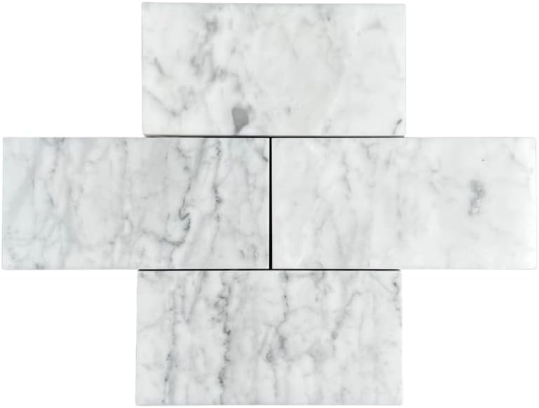 Miniatura 1 de Tenedos Carrara Blante - Azulejo de mármol de 3 x 6 (40 piezas) (pulido)