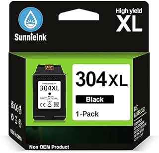 Sunnieink 304 Black Ink Cartridge, Cartridges Replacement for HP 304, Printer Envy 5020 5010 5030 5032 5055 DeskJet 2600 2630 2620 3720 2633 2622 2632 3733 2634 3760 3750 3735 3700