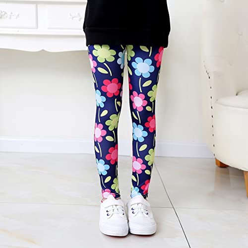 Spring Girls Printed Leggings Kids Elastic Waist Pull on Pants Stretchy Tights Ankle Length Legging Pants3