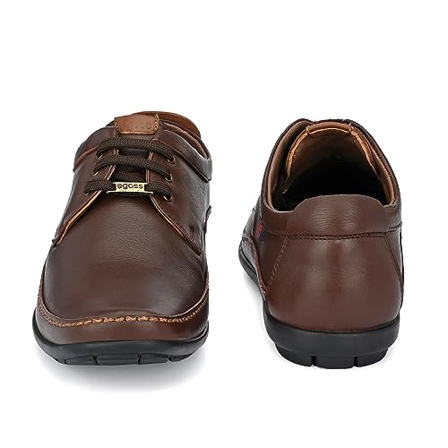 Image of egoss Derby Formal Shoes for Men | Genuine Leather | Stretch Fit | Comfortable & Stylish | Ideal for Office & Tusiness Wear - GS-247