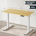 FLEXISPOT EN1 Whole-Piece Standing Desk, 48 x 24 Inches Height Adjustable Desk Stand up Desk Home Office Table for Computer Laptop (White Frame + Maple Desktop) - Image 2