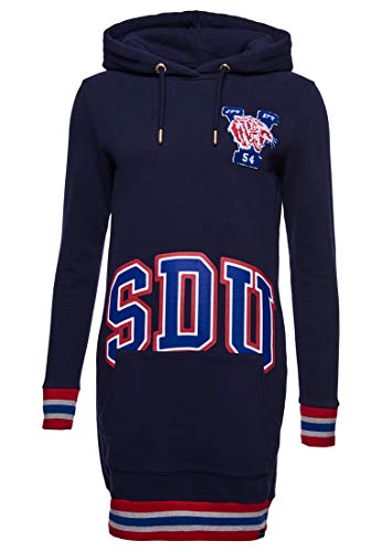 Superdry Damen Boston Varsity Hoodie Kleid Bergab Marineblau 40