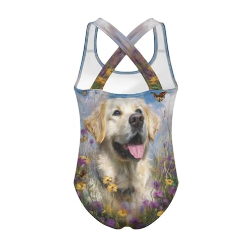 Image of One Piece Swimsuit Girls Cross-Back Bathing Suit 5-14Y Kids Swimwear Cute Swimsuits Sleeveless Bathing Suits