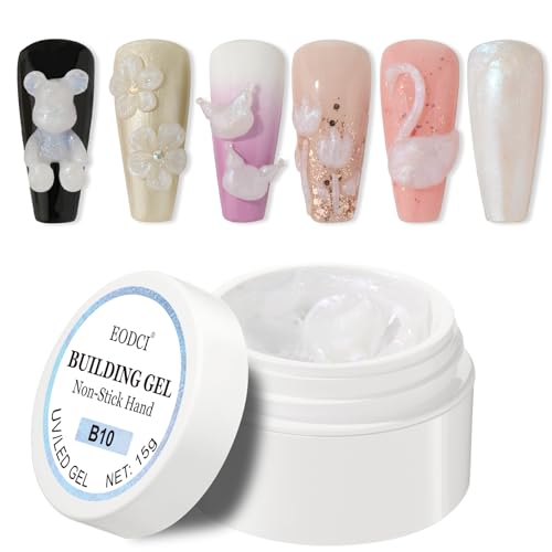 EODCI Gel de construcción sólido para uñas de gel, 15 g de gel sólido para uñas 3D para decoración de uñas 3D para decoración de uñas, diseño de uñas esculpido en casa