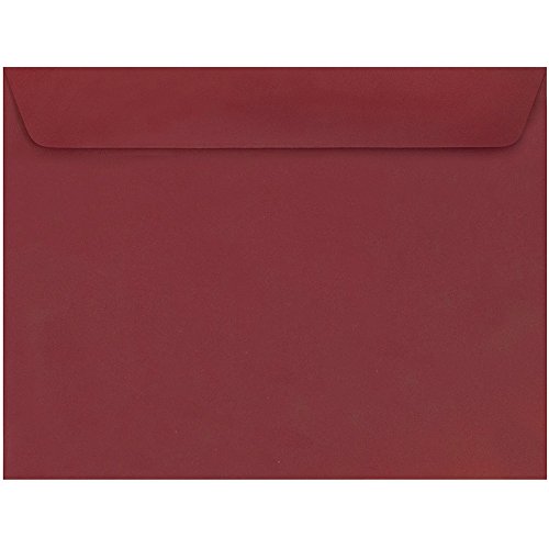 JAM PAPER Envelopes Premium de 9 x 12 - Vermelho Escuro - Pacote com 50